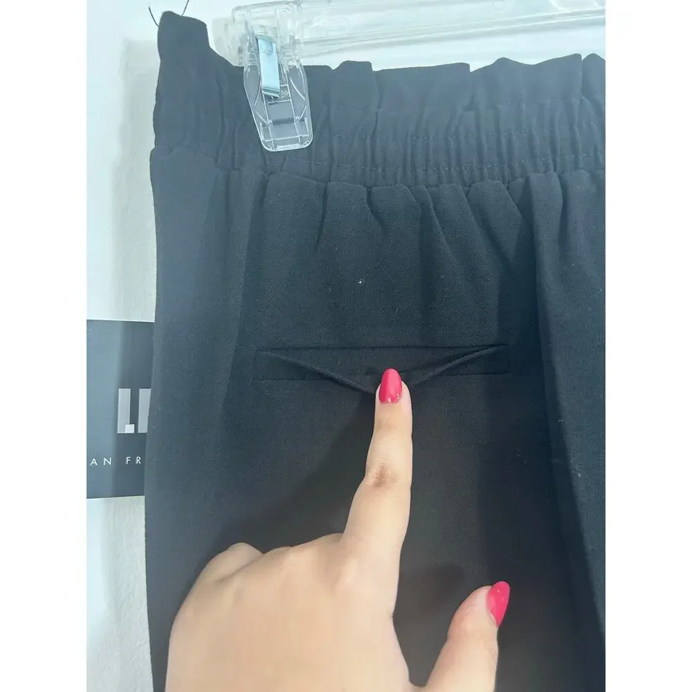 IN San Francisco Black Paperbag High Rise Career Wear Pants Medium NWT